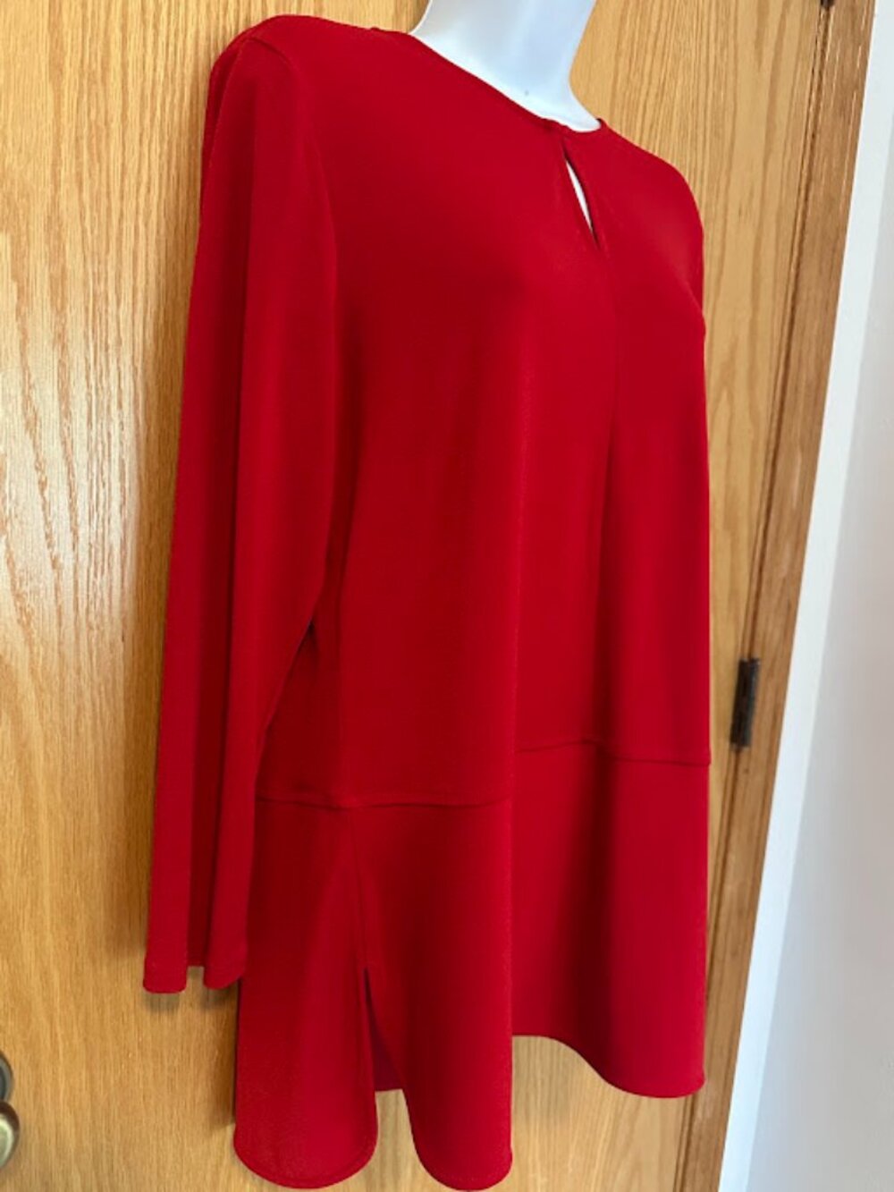 Ralph Lauren Classic Red Long-Sleeve Tunic Top - Size Large - Picture 2 of 6
